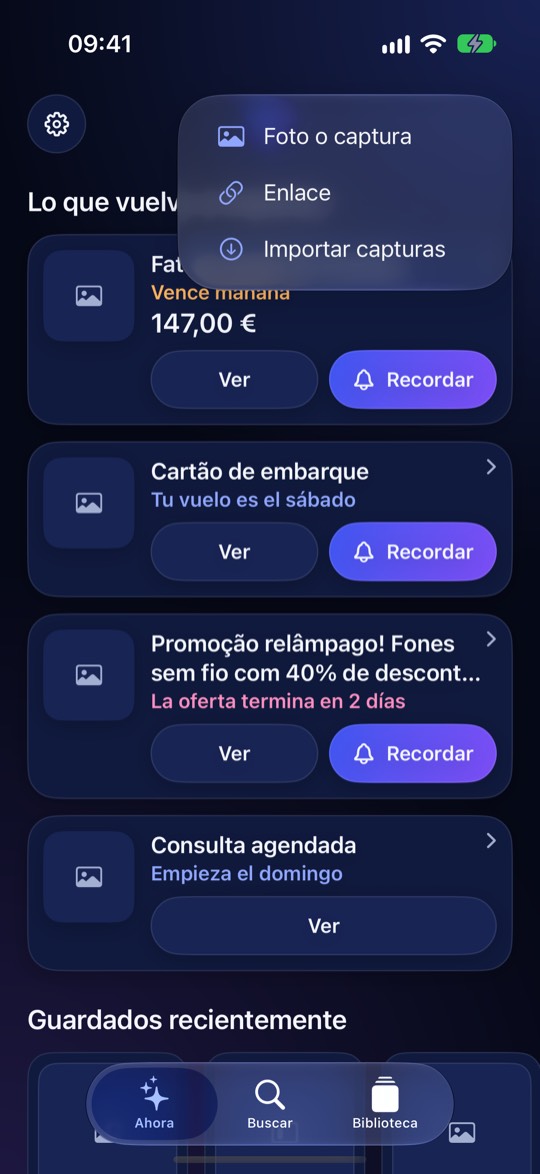 Añadir cosas (+)