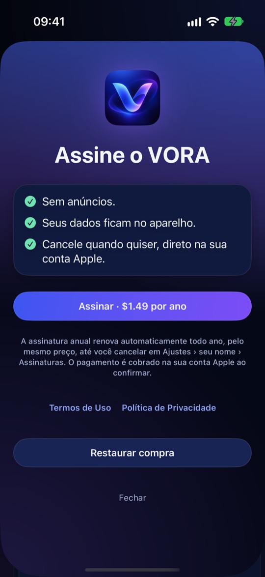 Teste grátis e assinatura
